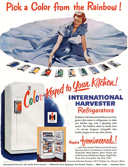 International Harvester Refrigerators Color | Sex Appeal Vintage Ads and Covers 1891-1970