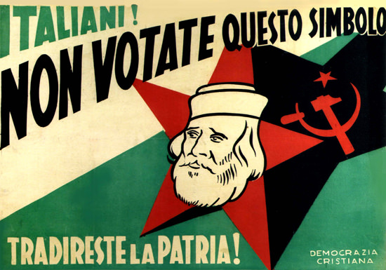 Italiani Non Votate Questo Simbolo Italy Italia | Vintage War Propaganda Posters 1891-1970