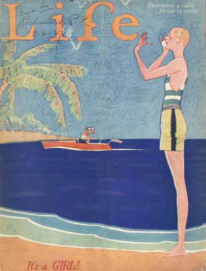 Its a Girl Life Humor Magazine 1926-12-09 Copyright | Life Magazine Graphic Art Covers 1891-1936