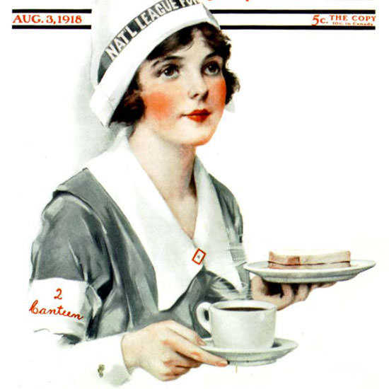 J Knowles Hare Artist Saturday Evening Post 1918_08_03 Copyright crop | Best of 1891-1919 Ad and Cover Art