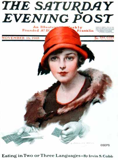 J Knowles Hare Cover Artist Saturday Evening Post 1918_11_16 | The Saturday Evening Post Graphic Art Covers 1892-1930