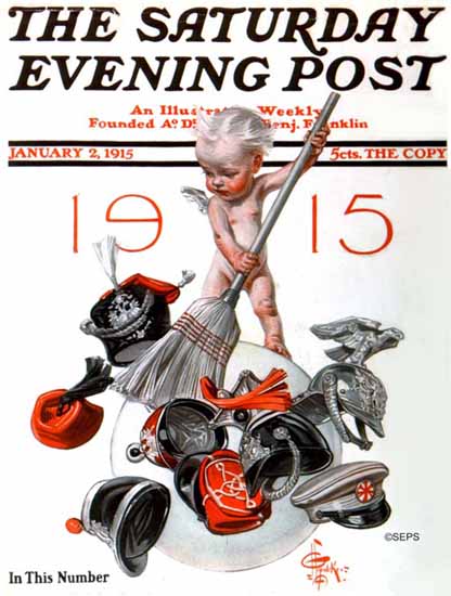 JC Leyendecker Artist Saturday Evening Post 1915_01_02 | The Saturday Evening Post Graphic Art Covers 1892-1930