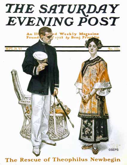 JC Leyendecker Cover Artist Saturday Evening Post 1907_09_21 | The Saturday Evening Post Graphic Art Covers 1892-1930