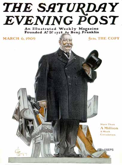 JC Leyendecker Cover Artist Saturday Evening Post 1909_03_06 | The Saturday Evening Post Graphic Art Covers 1892-1930