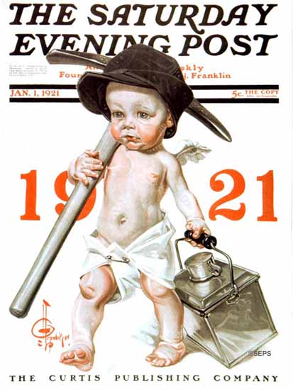 JC Leyendecker Cover Artist Saturday Evening Post 1921_01_01 | Mad Men ...