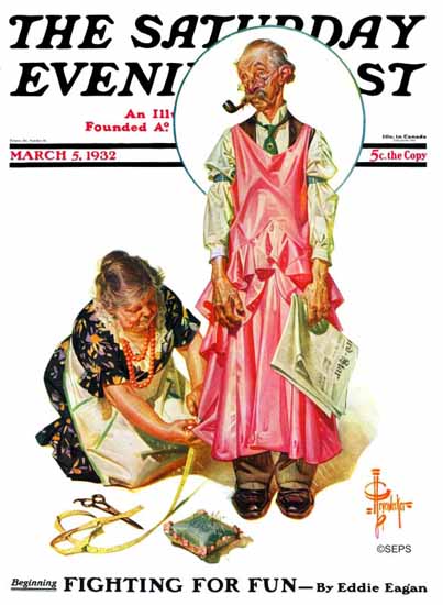 JC Leyendecker Cover Artist Saturday Evening Post 1932_03_05 | The Saturday Evening Post Graphic Art Covers 1931-1969