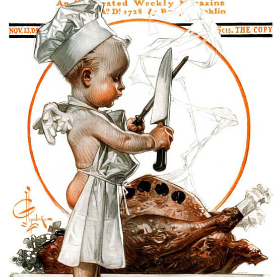 JC Leyendecker Saturday Evening Post 1909_11_13 Copyright crop | Best of 1891-1919 Ad and Cover Art