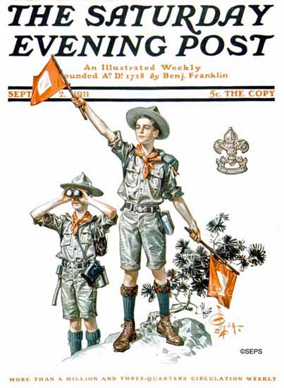 JC Leyendecker Saturday Evening Post Boy Scouts 1911_09_02 | The Saturday Evening Post Graphic Art Covers 1892-1930