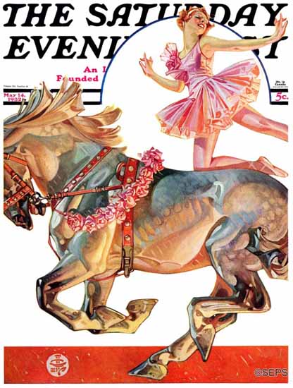 JC Leyendecker Saturday Evening Post Circus Bareback Rider 1932_05_14 | The Saturday Evening Post Graphic Art Covers 1931-1969