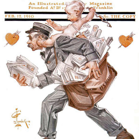 JC Leyendecker Saturday Evening Post Cupid 1910_02_12 Copyright crop | Best of 1891-1919 Ad and Cover Art