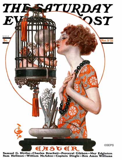 JC Leyendecker Saturday Evening Post Cupid Kiss 1923_03_31 Sex Appeal | Sex Appeal Vintage Ads and Covers 1891-1970