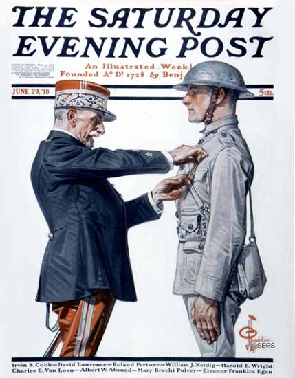 JC Leyendecker Saturday Evening Post Decoration 1918_06_29 | The Saturday Evening Post Graphic Art Covers 1892-1930