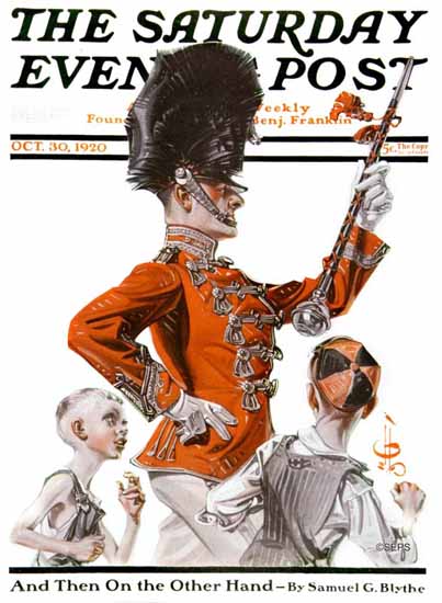 JC Leyendecker Saturday Evening Post Drum Major 1920_10_30 | The Saturday Evening Post Graphic Art Covers 1892-1930