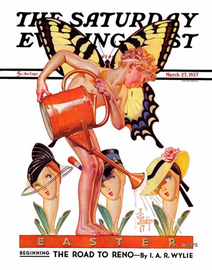 JC Leyendecker Saturday Evening Post Easter Fairy 1937_03_27 | The Saturday Evening Post Graphic Art Covers 1931-1969