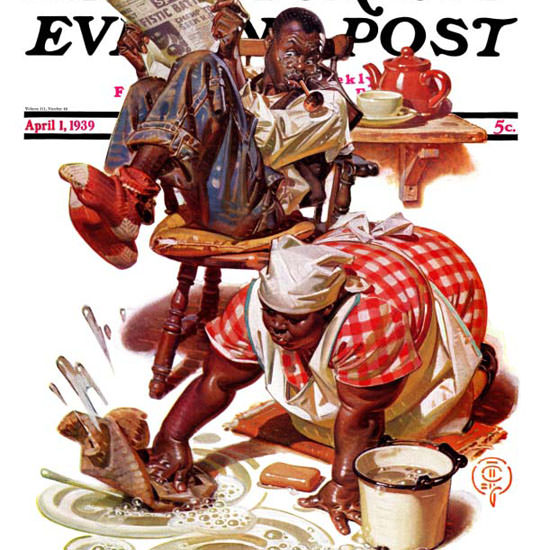 JC Leyendecker Saturday Evening Post Floor 1939_04_01 Copyright crop | Best of Vintage Cover Art 1900-1970