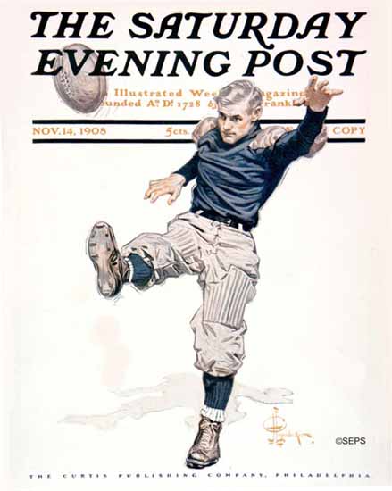 JC Leyendecker Saturday Evening Post Football 1908_11_14 | The Saturday Evening Post Graphic Art Covers 1892-1930