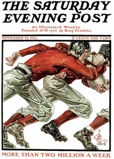 JC Leyendecker Saturday Evening Post Football 1913_11_15 | The Saturday Evening Post Graphic Art Covers 1892-1930