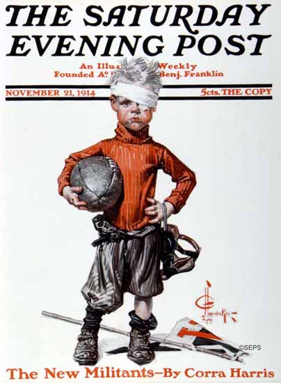 JC Leyendecker Saturday Evening Post Football 1914_11_21 | The Saturday Evening Post Graphic Art Covers 1892-1930