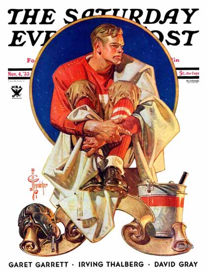 JC Leyendecker Saturday Evening Post Football Hero 1933_11_04 | The Saturday Evening Post Graphic Art Covers 1931-1969