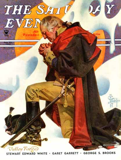 JC Leyendecker Saturday Evening Post George Washington 1935_02_23 | The Saturday Evening Post Graphic Art Covers 1931-1969