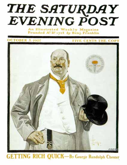 JC Leyendecker Saturday Evening Post Getting Rich Quick 1907_10_05 | The Saturday Evening Post Graphic Art Covers 1892-1930