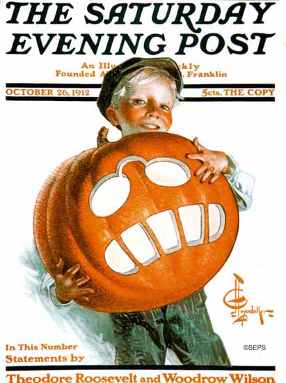 JC Leyendecker Saturday Evening Post Halloween 1912_10_26 | The Saturday Evening Post Graphic Art Covers 1892-1930