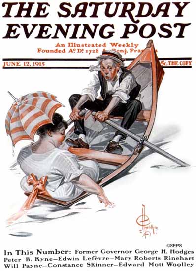 JC Leyendecker Saturday Evening Post Heavy Load 1915_06_12 | The Saturday Evening Post Graphic Art Covers 1892-1930