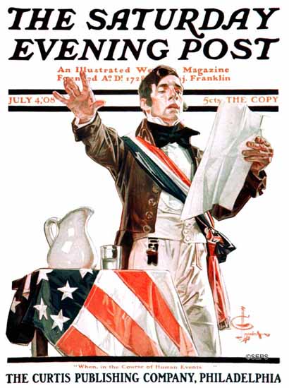 JC Leyendecker Saturday Evening Post July 4th 1908_07_04 | The Saturday Evening Post Graphic Art Covers 1892-1930