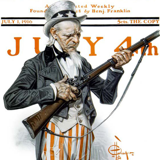 JC Leyendecker Saturday Evening Post July 4th 1916_07_01 Copyright crop | Best of 1891-1919 Ad and Cover Art