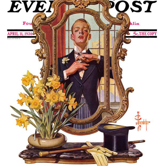 JC Leyendecker Saturday Evening Post Mirror 1936_04_11 Copyright crop | Best of 1930s Ad and Cover Art