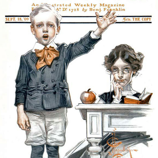 JC Leyendecker Saturday Evening Post Model 1909_09_18 Copyright crop | Best of 1891-1919 Ad and Cover Art