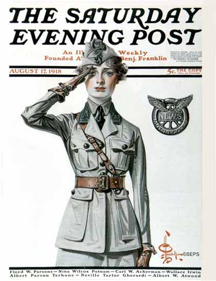 JC Leyendecker Saturday Evening Post NLWS 1918_08_17 | The Saturday Evening Post Graphic Art Covers 1892-1930