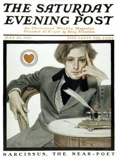 JC Leyendecker Saturday Evening Post Narcissus 1907_07_20 | The Saturday Evening Post Graphic Art Covers 1892-1930