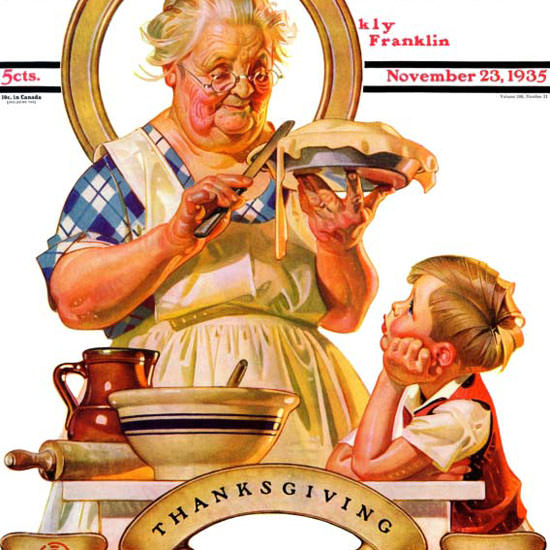 JC Leyendecker Saturday Evening Post Pie 1935_11_23 Copyright crop | Best of Vintage Cover Art 1900-1970