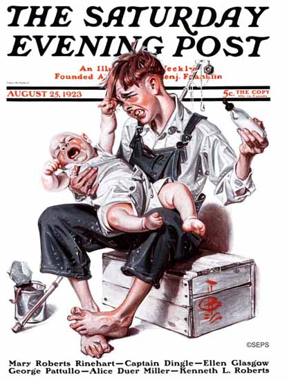 JC Leyendecker Saturday Evening Post Plum Job 1923_08_25 | The Saturday Evening Post Graphic Art Covers 1892-1930