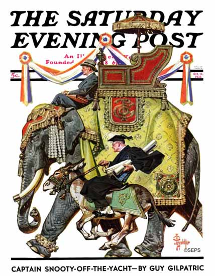 JC Leyendecker Saturday Evening Post Political Party Symbols 1936_10_17 | The Saturday Evening Post Graphic Art Covers 1931-1969