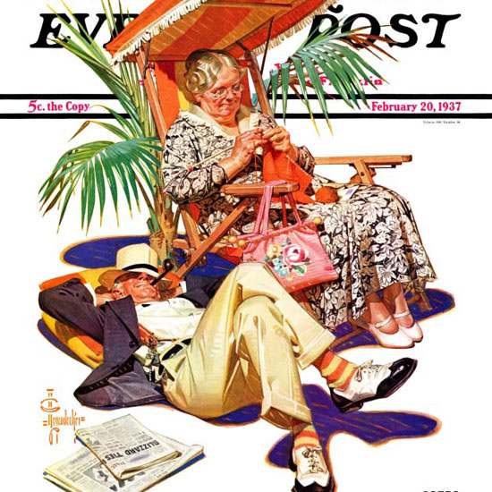 JC Leyendecker Saturday Evening Post Retired 1937_02_20 Copyright crop | Best of 1930s Ad and Cover Art