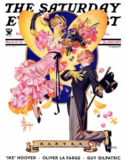 JC Leyendecker Saturday Evening Post Romantic Easter 1934_03_31 | The Saturday Evening Post Graphic Art Covers 1931-1969