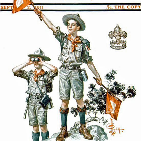 JC Leyendecker Saturday Evening Post Scouts 1911_09_02 Copyright crop | Best of 1891-1919 Ad and Cover Art