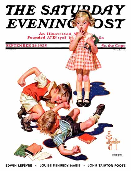 JC Leyendecker Saturday Evening Post She is My Girl 1935_09_28 | The Saturday Evening Post Graphic Art Covers 1931-1969