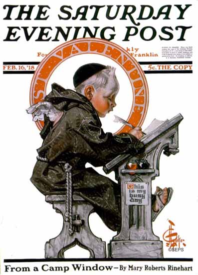 JC Leyendecker Saturday Evening Post St Valentine 1918_02_16 | The Saturday Evening Post Graphic Art Covers 1892-1930