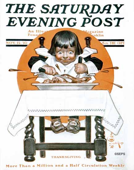 JC Leyendecker Saturday Evening Post Thanksgiving 1910_11_12 | The Saturday Evening Post Graphic Art Covers 1892-1930