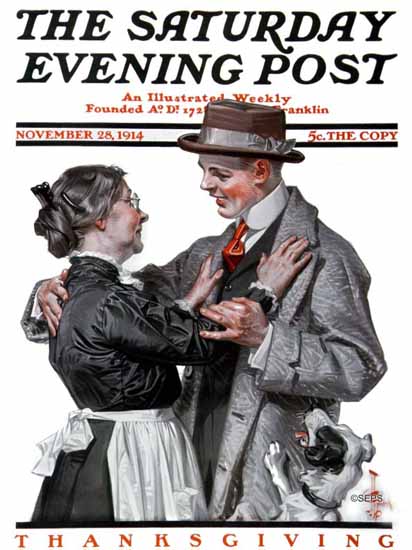 JC Leyendecker Saturday Evening Post Thanksgiving 1914_11_28 | The Saturday Evening Post Graphic Art Covers 1892-1930