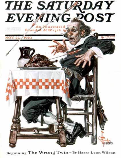 JC Leyendecker Saturday Evening Post Thanksgiving 1920_11_27 | The Saturday Evening Post Graphic Art Covers 1892-1930