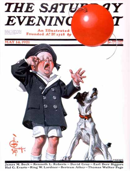 JC Leyendecker Saturday Evening Post The Balloon 1921_05_14 | The Saturday Evening Post Graphic Art Covers 1892-1930