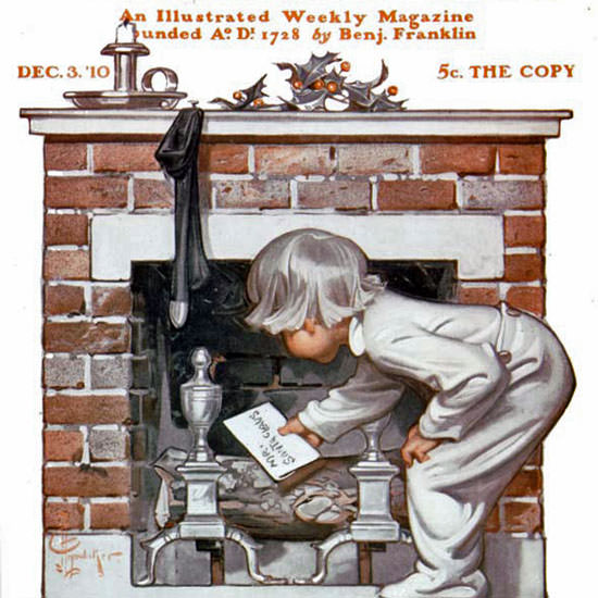 JC Leyendecker Saturday Evening Post Xmas 1910_12_03 Copyright crop | Best of 1891-1919 Ad and Cover Art