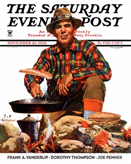 JF Kernan Saturday Evening Post Flapjacks 1934_11_10 | The Saturday Evening Post Graphic Art Covers 1931-1969