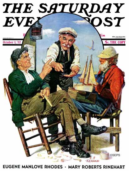 JF Kernan Saturday Evening Post Three Old Salts 1932_10_01 | The Saturday Evening Post Graphic Art Covers 1931-1969