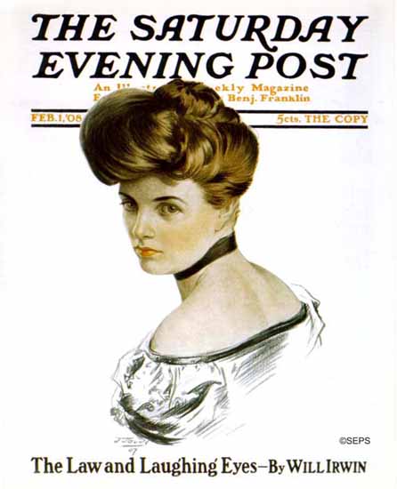 JJ Gould Cover Artist Saturday Evening Post 1908_02_01 | The Saturday Evening Post Graphic Art Covers 1892-1930