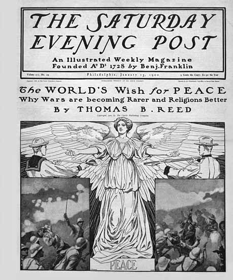 JJ Gould Saturday Evening Post Wish for Peace 1900_01_13 | The Saturday Evening Post Graphic Art Covers 1892-1930